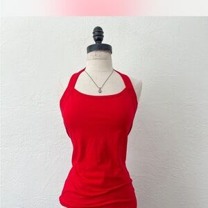 VENUS Red Fitted Sleeveless Halter Tank Top